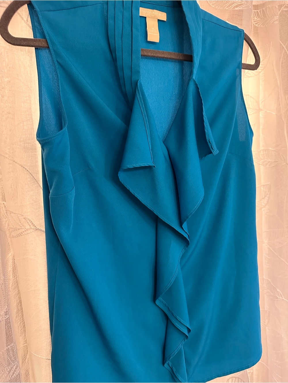 Banana Republic Teal Ruffle Sleeveless Camisole - Picture 4 of 6